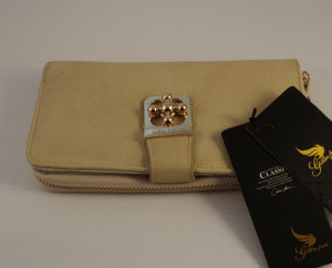 Carteira média bege (ref. 1006)